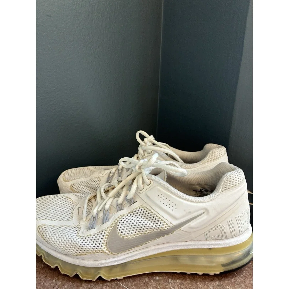Nike Air Max Plus 2013 White Reflective Mesh Athletic Sneakers Men's Size 10‎
